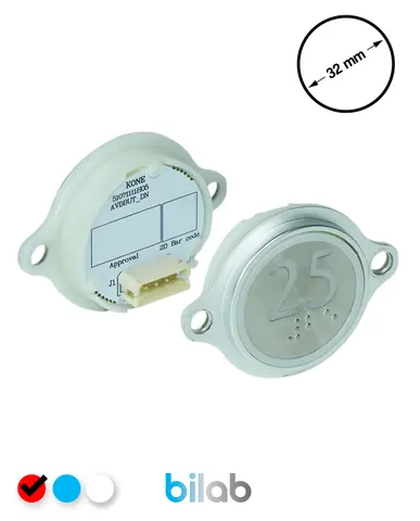 KONE KM863052G069H025 KDS STD BUTON, KIRMIZI, YUVARLAK, KULAKLI, SBS.25