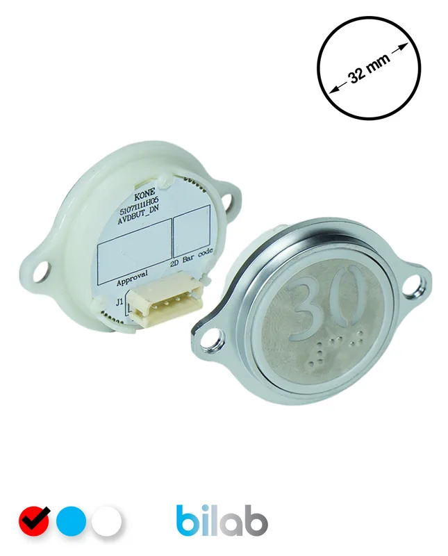 KONE KM863052G069H030 KDS STD BUTON, KIRMIZI, YUVARLAK, KULAKLI, SBS.30