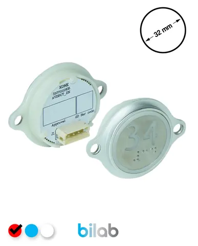 KONE KM863052G069H034 KDS STD BUTON, KIRMIZI, YUVARLAK, KULAKLI, SBS.34