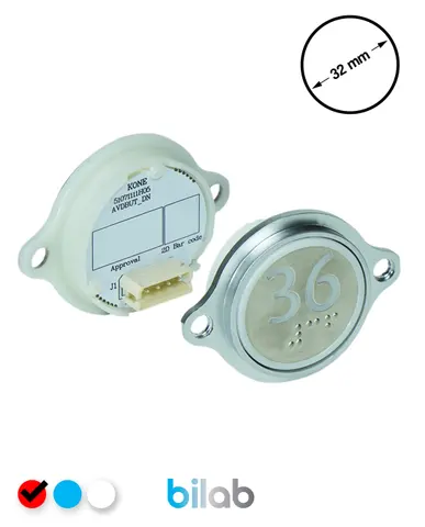 KONE KM863052G069H036 KDS STD BUTON, KIRMIZI, YUVARLAK, KULAKLI, SBS.36
