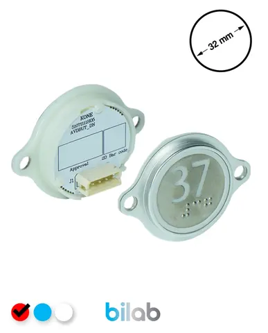 KONE KM863052G069H037 KDS STD BUTON, KIRMIZI, YUVARLAK, KULAKLI, SBS.37