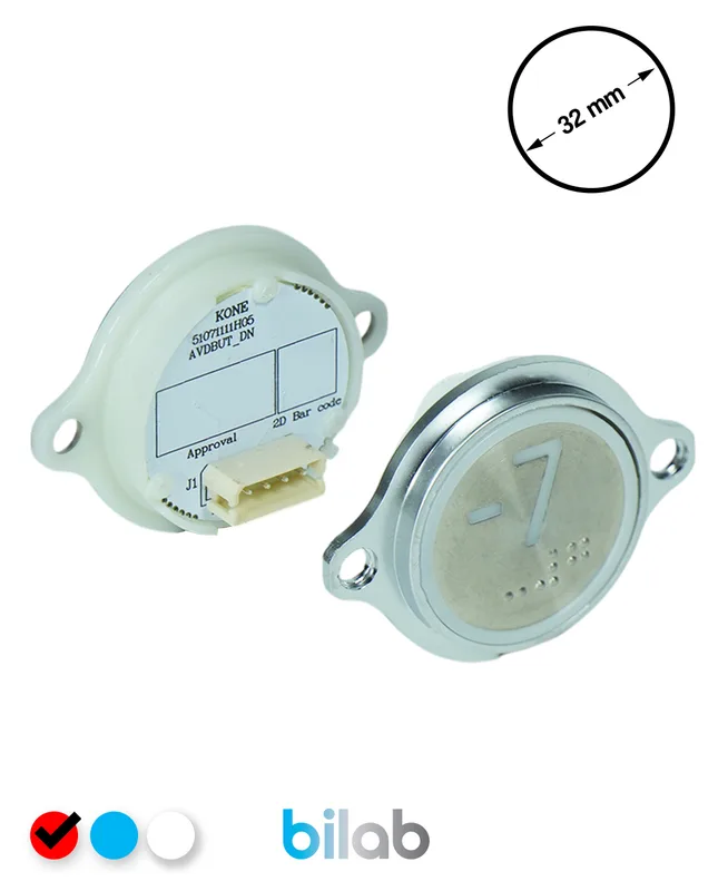 KONE KM863052G069H077 KDS STD BUTON, KIRMIZI, YUVARLAK, KULAKLI, SBS.-7