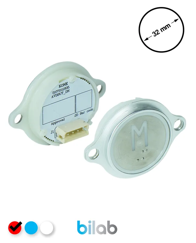 KONE KM863052G069H132 KDS STD BUTON, KIRMIZI, YUVARLAK, KULAKLI, SBS.M
