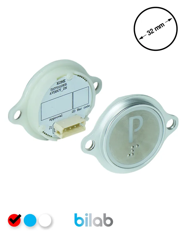 KONE KM863052G069H135 KDS STD BUTON, KIRMIZI, YUVARLAK, KULAKLI, SBS.P