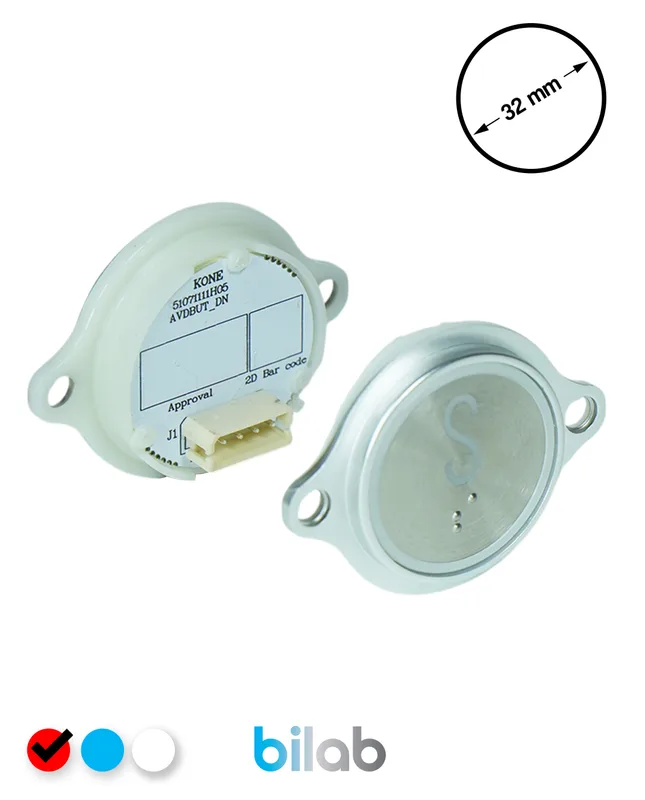 KONE KM863052G069H138 KDS STD BUTON, KIRMIZI, YUVARLAK, KULAKLI, SBS.S