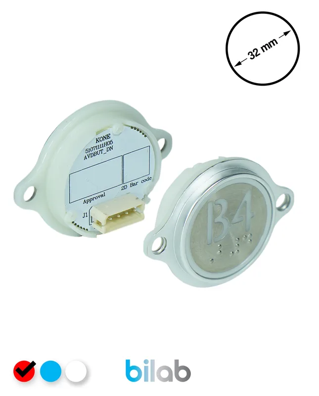 KONE KM863052G069H203 KDS STD BUTON, KIRMIZI, YUVARLAK, KULAKLI, SBS.B4
