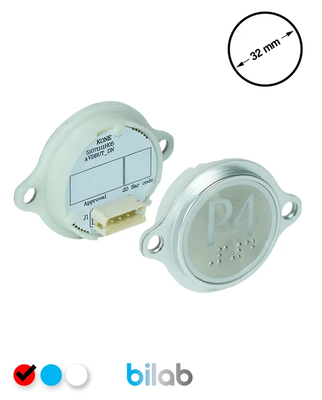 KONE KM863052G069H254 KDS STD BUTON, KIRMIZI, YUVARLAK, KULAKLI, SBS.P4