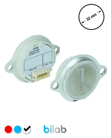 KM863052G081H001 KDS STD BUTON, BEYAZ, YUVARLAK, KULAKLI, SBS.1 – KONE uyumlu