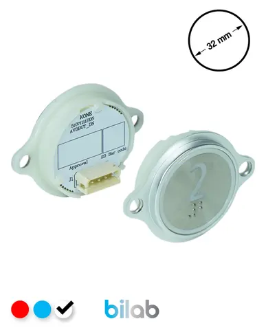 KM863052G081H002 KDS STD BUTON, BEYAZ, YUVARLAK, KULAKLI, SBS.2 – KONE uyumlu