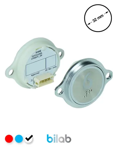 KM863052G081H006 KDS STD BUTON, BEYAZ, YUVARLAK, KULAKLI, SBS.6 – KONE uyumlu