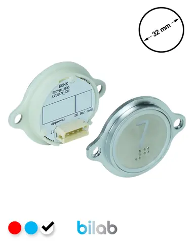 KM863052G081H007 KDS STD BUTON, BEYAZ, YUVARLAK, KULAKLI, SBS.7 – KONE uyumlu