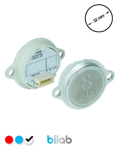 KM863052G081H008 KDS STD BUTON, BEYAZ, YUVARLAK, KULAKLI, SBS.8 – KONE uyumlu