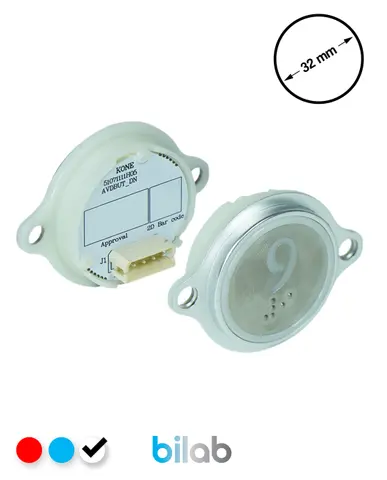 KM863052G081H009 KDS STD BUTON, BEYAZ, YUVARLAK, KULAKLI, SBS.9 – KONE uyumlu