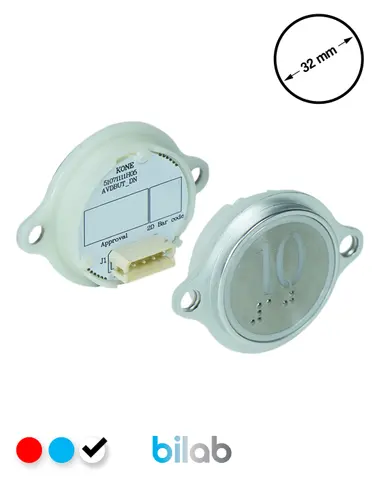 KM863052G081H010 KDS STD BUTON, BEYAZ, YUVARLAK, KULAKLI, SBS.10 – KONE uyumlu