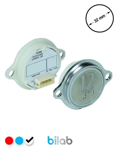 KM863052G081H012 KDS STD BUTON, BEYAZ, YUVARLAK, KULAKLI, SBS.12 – KONE uyumlu