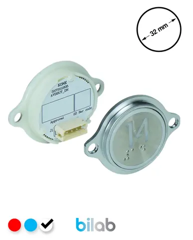 KM863052G081H014 KDS STD BUTON, BEYAZ, YUVARLAK, KULAKLI, SBS.14 – KONE uyumlu