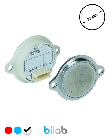 KM863052G081H015 KDS STD BUTON, BEYAZ, YUVARLAK, KULAKLI, SBS.15 – KONE uyumlu