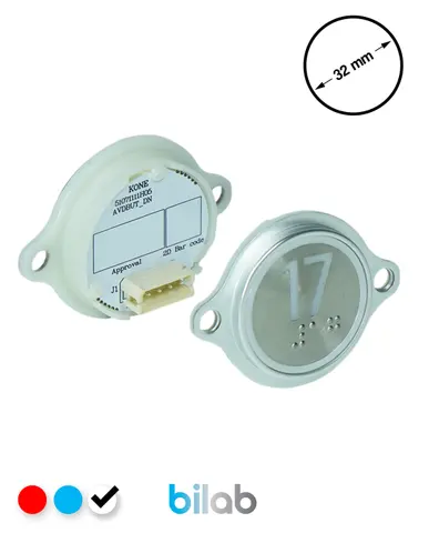 KM863052G081H017 KDS STD BUTON, BEYAZ, YUVARLAK, KULAKLI, SBS.17 – KONE uyumlu
