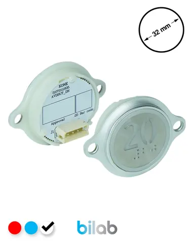 KM863052G081H020 KDS STD BUTON, BEYAZ, YUVARLAK, KULAKLI, SBS.20 – KONE uyumlu