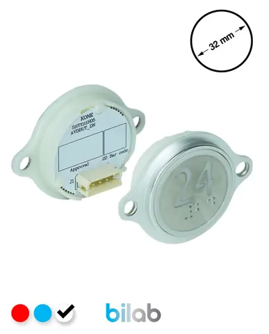 KM863052G081H024 KDS STD BUTON, BEYAZ, YUVARLAK, KULAKLI, SBS.24 – KONE uyumlu