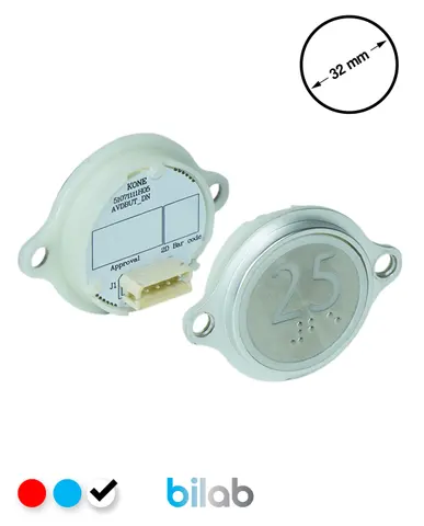 KM863052G081H025 KDS STD BUTON, BEYAZ, YUVARLAK, KULAKLI, SBS.25 – KONE uyumlu