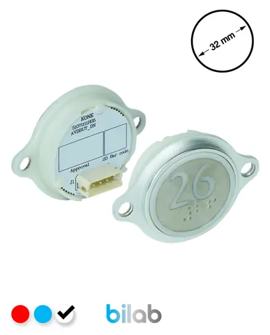 KM863052G081H026 KDS STD BUTON, BEYAZ, YUVARLAK, KULAKLI, SBS.26 – KONE uyumlu