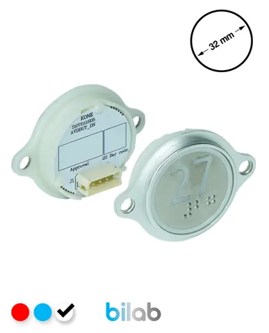 KM863052G081H027 KDS STD BUTON, BEYAZ, YUVARLAK, KULAKLI, SBS.27 – KONE uyumlu