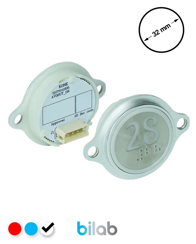 KONE KM863052G081H028 KDS STD BUTON, BEYAZ, YUVARLAK, KULAKLI, SBS.28