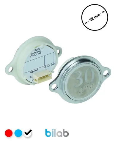 KM863052G081H030 KDS STD BUTON, BEYAZ, YUVARLAK, KULAKLI, SBS.30 – KONE uyumlu