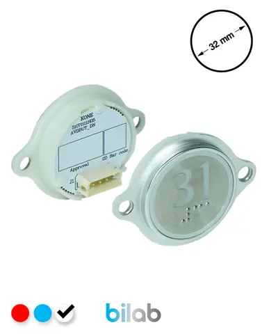 KM863052G081H031 KDS STD BUTON, BEYAZ, YUVARLAK, KULAKLI, SBS.31 – KONE uyumlu