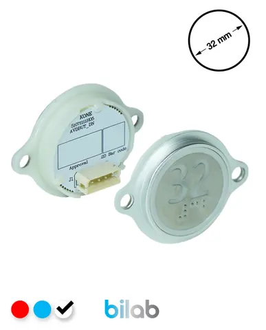 KM863052G081H032 KDS STD BUTON, BEYAZ, YUVARLAK, KULAKLI, SBS.32 – KONE uyumlu