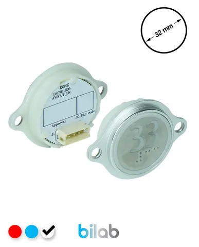 KM863052G081H033 KDS STD BUTON, BEYAZ, YUVARLAK, KULAKLI, SBS.33 – KONE uyumlu