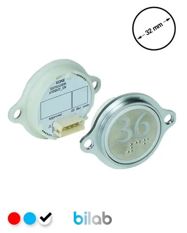 KM863052G081H036 KDS STD BUTON, BEYAZ, YUVARLAK, KULAKLI, SBS.36 – KONE uyumlu