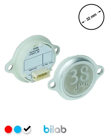 KM863052G081H038 KDS STD BUTON, BEYAZ, YUVARLAK, KULAKLI, SBS.38 – KONE uyumlu