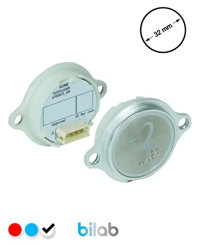 KM863052G081H072 KDS STD BUTON, BEYAZ, YUVARLAK, KULAKLI, SBS.-2 – KONE uyumlu