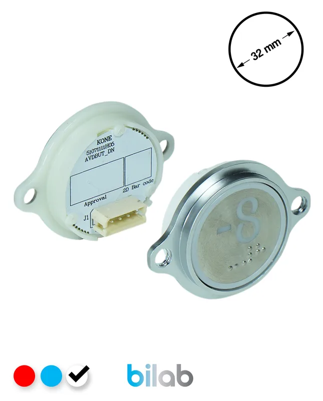 KONE KM863052G081H078 KDS STD BUTON, BEYAZ, YUVARLAK, KULAKLI, SBS.-8