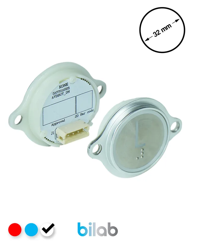 KONE KM863052G081H131 KDS STD BUTON, BEYAZ, YUVARLAK, KULAKLI, SBS.L