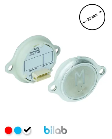 KM863052G081H132 KDS STD BUTON, BEYAZ, YUVARLAK, KULAKLI, SBS.M – KONE uyumlu