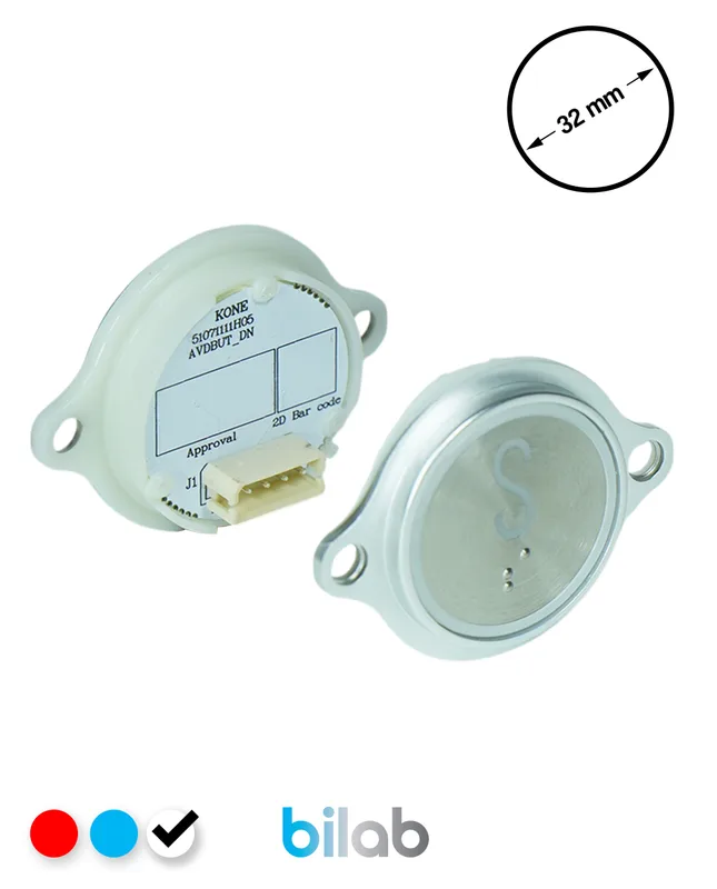 KONE KM863052G081H138 KDS STD BUTON, BEYAZ, YUVARLAK, KULAKLI, SBS.S