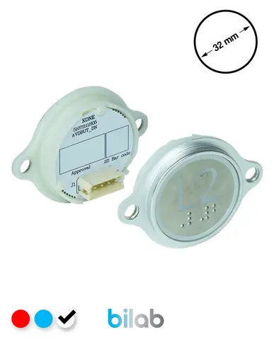 KM863052G081H202 KDS STD BUTON, BEYAZ, YUVARLAK, KULAKLI, SBS.L2 – KONE uyumlu