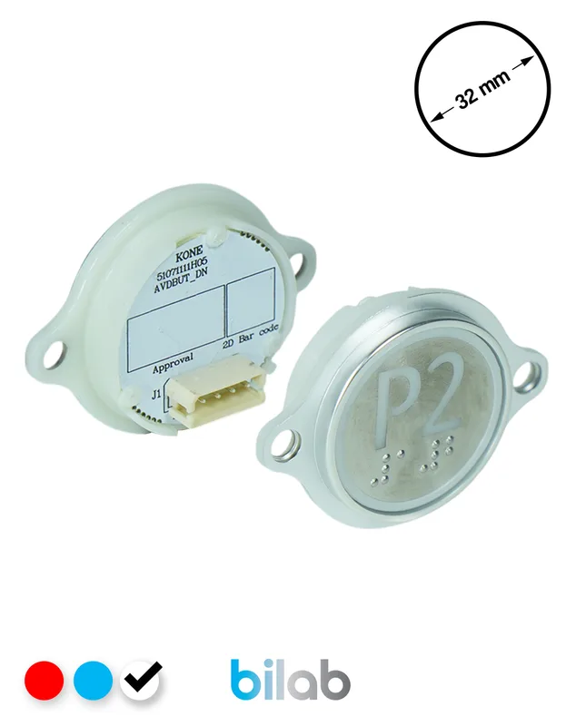 KONE KM863052G081H223 KDS STD BUTON, BEYAZ, YUVARLAK, KULAKLI, SBS.P2