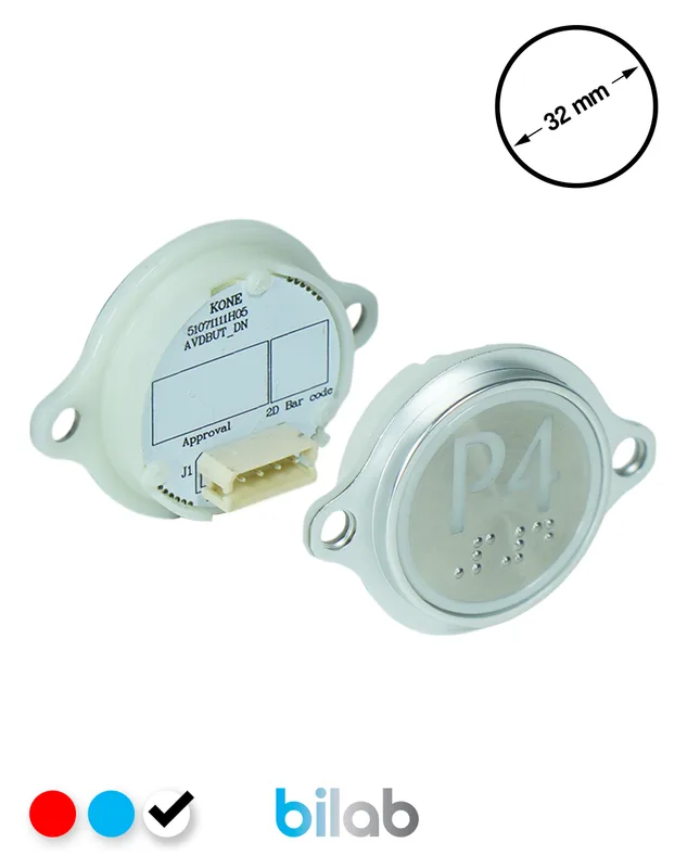 KONE KM863052G081H254 KDS STD BUTON, BEYAZ, YUVARLAK, KULAKLI, SBS.P4