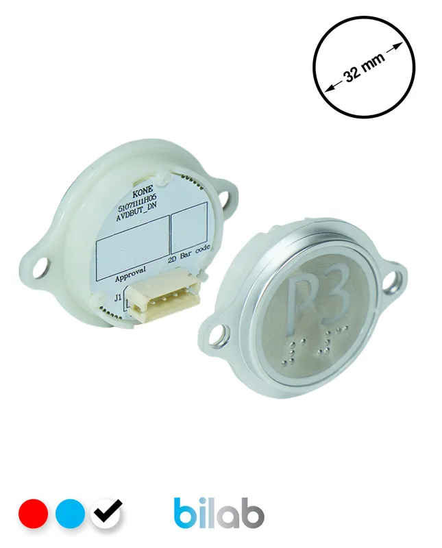 KONE KM863052G081H255 KDS STD BUTON, BEYAZ, YUVARLAK, KULAKLI, SBS.P3