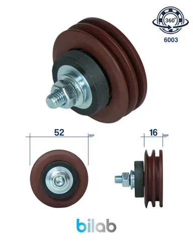 KONE KM89761G01 DOOR ROLLER, KAPI SENKRONİZASYON MAKARASI, D52, W16