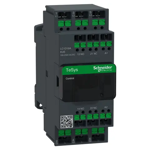 SCHNEIDER LC1D18AKUE TESYS DECA ANA KONTAKTÖR, 220VDC, 18A, 3P(3NO)
