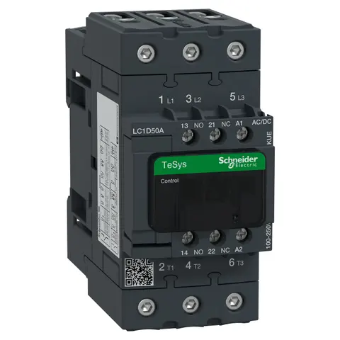 SCHNEIDER LC1D50AKUE TESYS DECA ANA KONTAKTÖR, 220VDC, 50A, 3P(3NO)
