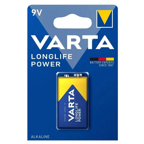 4922 BATTERY, ALKALİN PİL, 9VDC, LONGLIFE POWER – VARTA uyumlu
